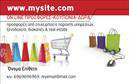 Επαγγελματική κάρτα για e-shop που συνδυάζει κομψότητα και σύγχρονη αισθητική. Το σχέδιο της κάρτας εκφράζει επαγγελματισμό, με καθαρές γραμμές και προσεγμένη διάταξη. Οι αποχρώσεις του μπλε και του λευκού προσφέρουν μια φρέσκια και δυναμική αίσθηση, ενώ η επιλεγμένη γραμματοσειρά ενισχύει τη σαφήνεια και την αναγνωσιμότητα. Το background περιλαμβάνει λεπτές γεωμετρικές μορφές που προσθέτουν μια μοντέρνα πινελιά, χωρίς να αποσπούν την προσοχή από τα βασικά στοιχεία της κάρτας.Το σχέδιο αντανακλά την αξιοπιστία και τον επαγγελματισμό ενός e-shop, δημιουργώντας μια θετική πρώτη εντύπωση στους πελάτες. Οι επαγγελματικές κάρτες σας παρέχουν μια εντύπωση αξιοπιστίας και είναι ιδανικές για την προώθηση της επιχείρησής σας στον ψηφιακό κόσμο.Η κάρτα σας προσφέρει την ευχέρεια να προσθέσετε όλα τα απαραίτητα στοιχεία επικοινωνίας, όπως το όνομα, το τηλέφωνο και το λογότυπο. Έτσι, μπορείτε να προσαρμόσετε την κάρτα κατά τα μέτρα σας, διατηρώντας τη λειτουργικότητά της.Επιπλέον, μπορείτε να χρησιμοποιήσετε την κάρτα για να προβάλετε τις υπηρεσίες ή τα προϊόντα του e-shop σας, κάνοντάς την ακόμα πιο χρήσιμη και λειτουργική για τους πελάτες σας.Η επαγγελματική κάρτα σας θα είναι το εργαλείο που θα σας βοηθήσει να ξεχωρίσετε από τον ανταγωνισμό και να αφήσετε μια θετική εντύπωση.  Μπορείτε να κάνετε όποιες αλλαγές θέλετε μέσω του online σχεδιαστικού εργαλείου.